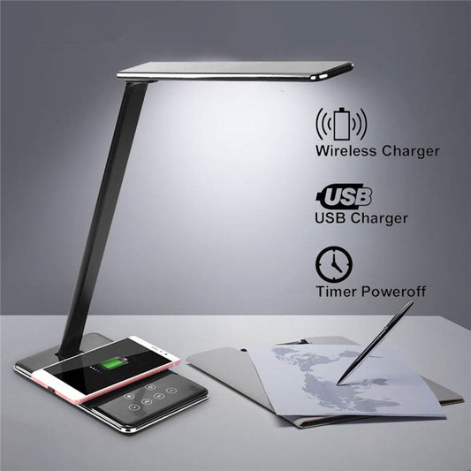 Wireless Charging LED Desk Lamp – Eye Protection Folding Bedside Lamp Compatible with Huawei & Apple Devices