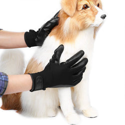 Pet Hair Grooming Glove – Soft Rubber Shedding & Bath Massage Brush for Cats, Dogs & Horses