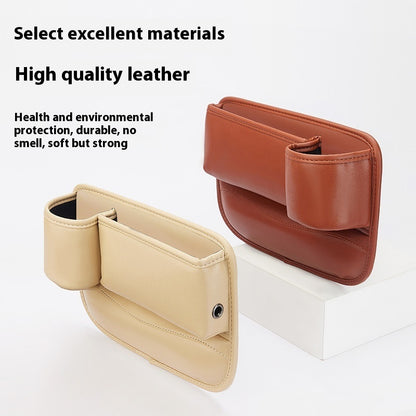 Car Seat Gap Storage Box with Water Cup Holder – Universal Car Seat Organizer